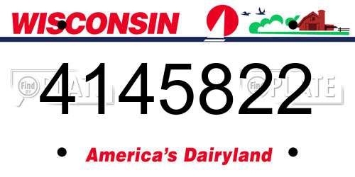4145822 Wisconsin License Plate