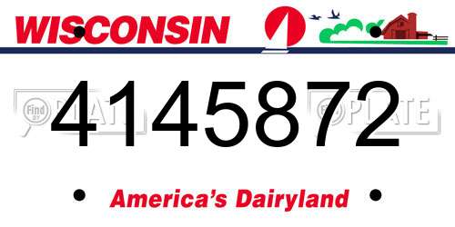 4145872 Wisconsin License Plate
