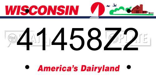 41458Z2 Wisconsin License Plate