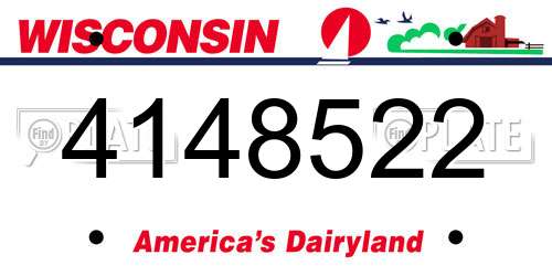 4148522 Wisconsin License Plate