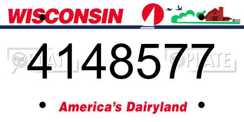 4148577 Wisconsin License Plate