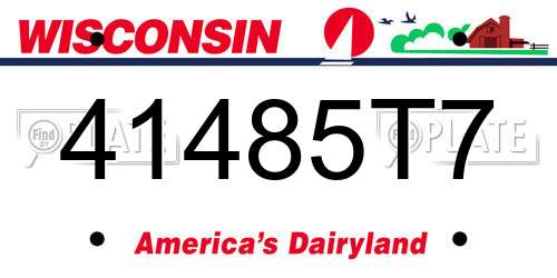 41485T7 Wisconsin License Plate