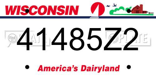 41485Z2 Wisconsin License Plate