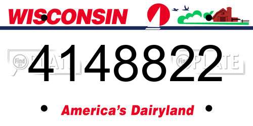 4148822 Wisconsin License Plate