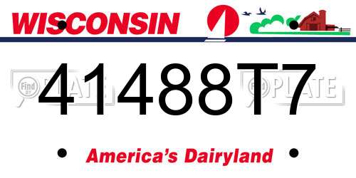 41488T7 Wisconsin License Plate