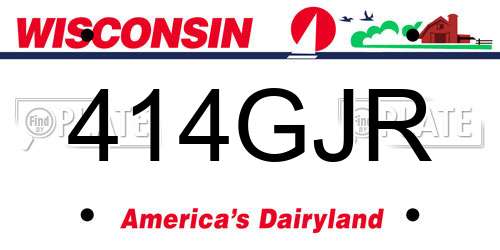 414GJR Wisconsin License Plate
