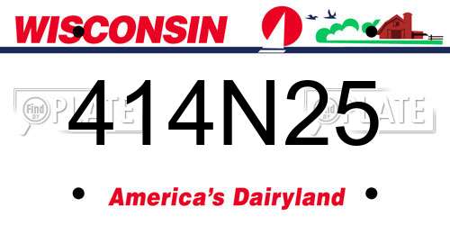 414N25 Wisconsin License Plate