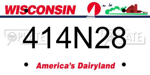 414N28 Wisconsin License Plate