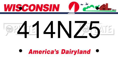414NZ5 Wisconsin License Plate