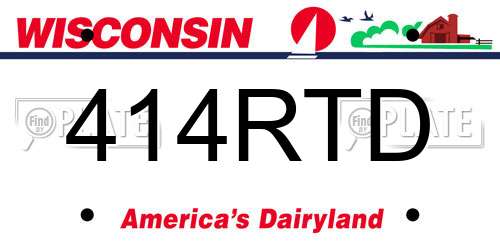 414RTD Wisconsin License Plate