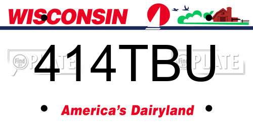 414TBU Wisconsin License Plate