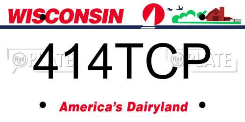 414TCP Wisconsin License Plate