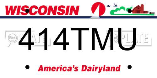 414TMU Wisconsin License Plate