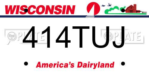 414TUJ Wisconsin License Plate