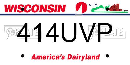 414UVP Wisconsin License Plate