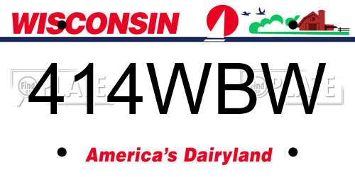 414WBW Wisconsin License Plate