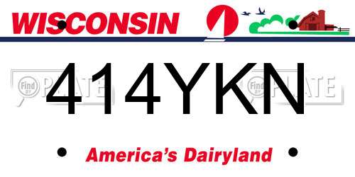 414YKN Wisconsin License Plate