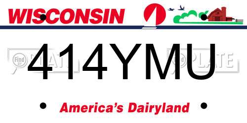 414YMU Wisconsin License Plate