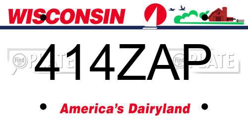 414ZAP Wisconsin License Plate