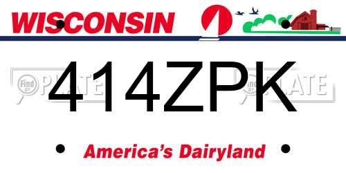 414ZPK Wisconsin License Plate
