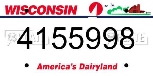 4155998 Wisconsin License Plate