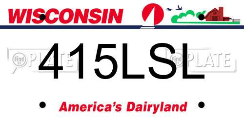 415LSL Wisconsin License Plate