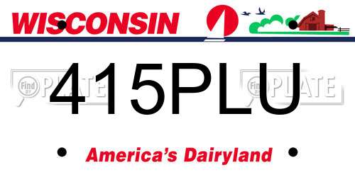 415PLU Wisconsin License Plate