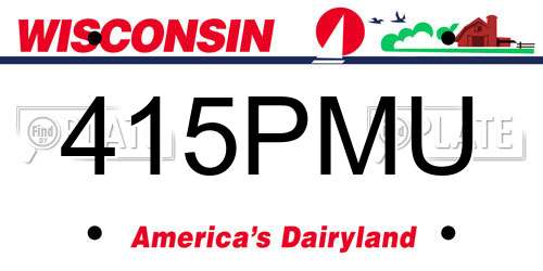 415PMU Wisconsin License Plate