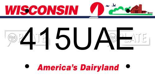 415UAE Wisconsin License Plate