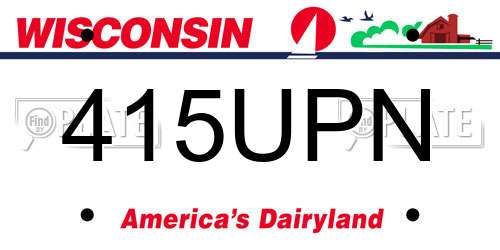 415UPN Wisconsin License Plate