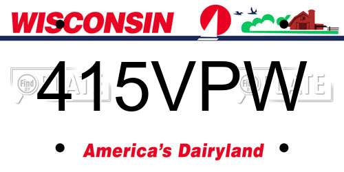 415VPW Wisconsin License Plate