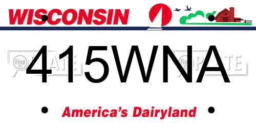 415WNA Wisconsin License Plate