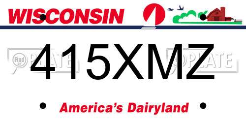 415XMZ Wisconsin License Plate