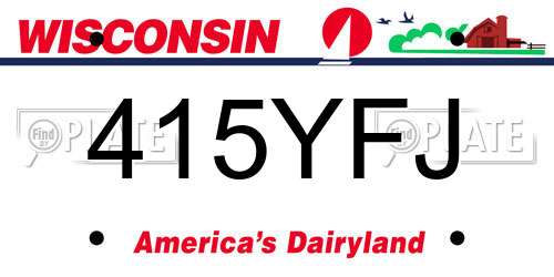 415YFJ Wisconsin License Plate