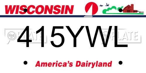 415YWL Wisconsin License Plate