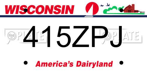 415ZPJ Wisconsin License Plate