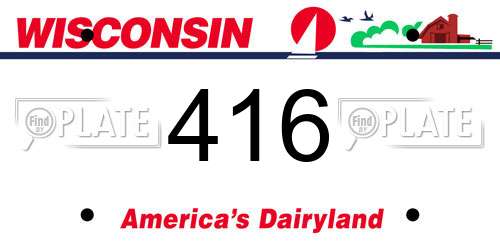 416 Wisconsin License Plate