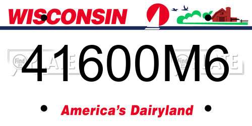 41600M6 Wisconsin License Plate