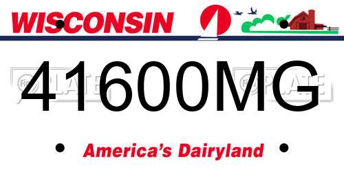41600MG Wisconsin License Plate