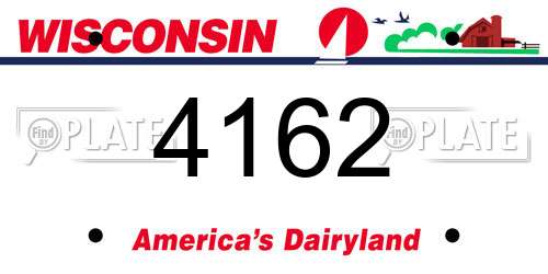 4162 Wisconsin License Plate