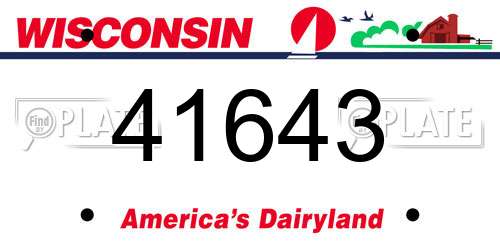 41643 Wisconsin License Plate