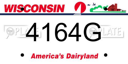 4164G Wisconsin License Plate