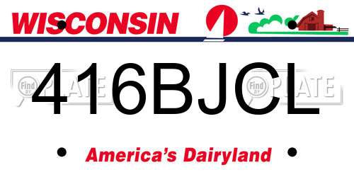 416BJCL Wisconsin License Plate