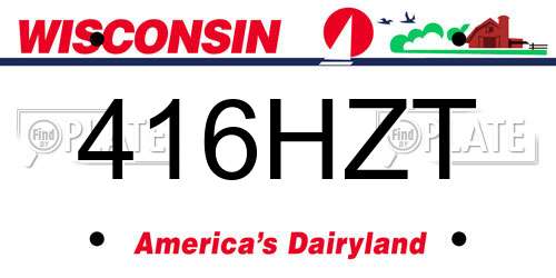 416HZT Wisconsin License Plate