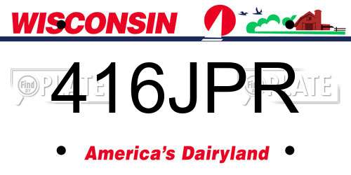 416JPR Wisconsin License Plate