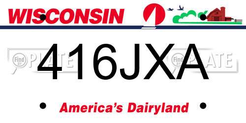 416JXA Wisconsin License Plate