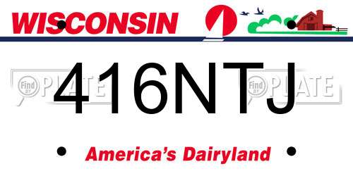 416NTJ Wisconsin License Plate