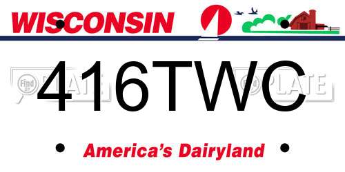 416TWC Wisconsin License Plate