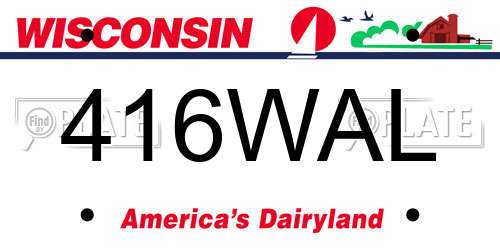 416WAL Wisconsin License Plate