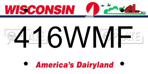 416WMF Wisconsin License Plate